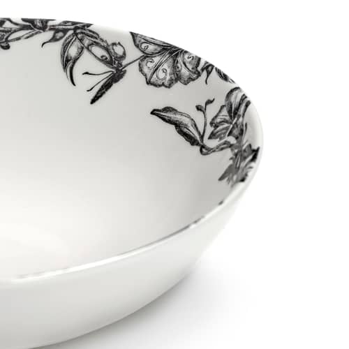 Unity - Enchanted garden Bowl ceramic white / Set of 2 - Ø 15 cm - Serax - White & black - China