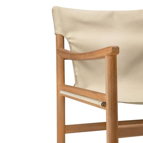 Fauteuil Safari Outdoor - Ethnicraft - Dune / Teck - Teck massif, Toile outdoor