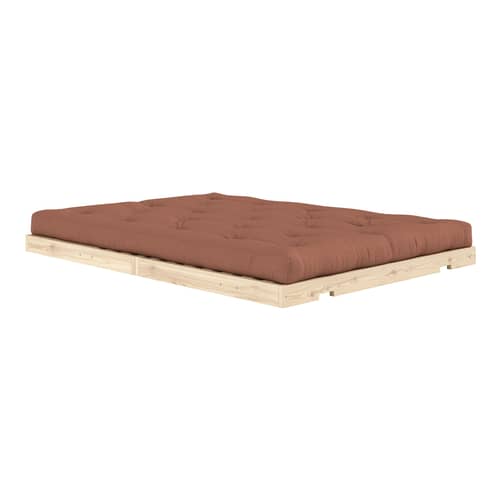 Divano convertibile Flip legno marrone / L 145 cm - 3 posizioni - KARUP DESIGN - Marrone Argilla 759 / Pino - Espanso, Fibre riciclate miste, Pino massello certificato FSC, Tessuto