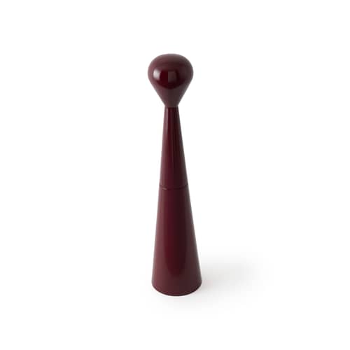 Gewürzmühle Mill Tall holz rot / H 33 cm - Tom Dixon - Bordeaux - Keramik, Lackiertes FSC-zertifiziertes Buchenholz