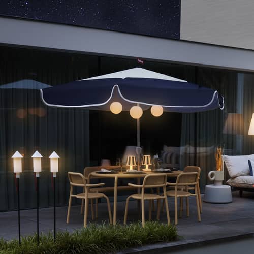 Kabellose, wiederaufladbare Außenlampe Bolleke LED plastikmaterial blau / Ø 20 cm - Fatboy - Bleu Wave - Polyäthylen, Silikon