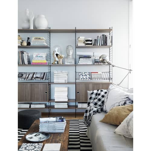 Montant de sol / à l\'unité - H 200 x P 30 cm - String Furniture - Noir - Acier laqué