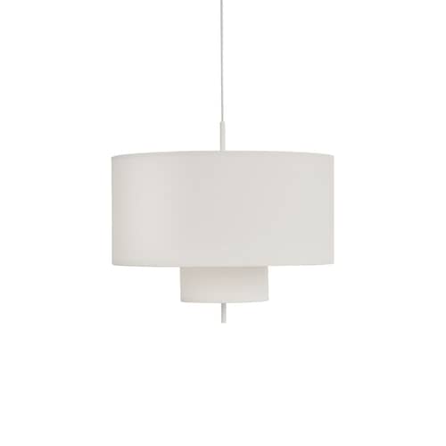 Margin Pendant textile white / Ø 68 x H 44.5 cm - NEW WORKS - White / White upper - Linen, Steel