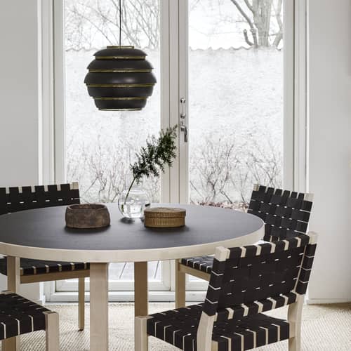 Pendelleuchte Beehive A331 metall schwarz / Alvar Aalto, 1953 - ARTEK - Schwarz / Messing - Aluminium, Messing