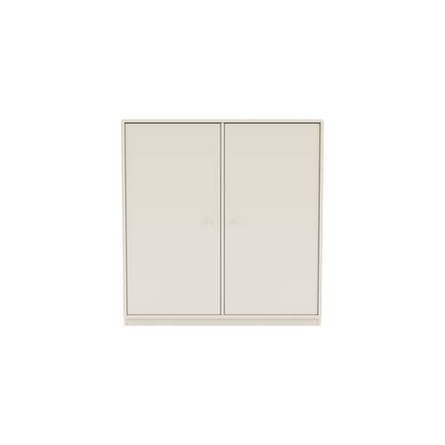 Rangement Cover Cabinet bois blanc / L 69.6 x P 30 x H 72,6 cm - 2 portes - MONTANA - Oat 158 - MDF laqué