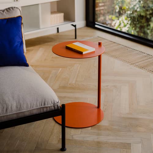 Table d\'appoint Ande métal orange / Ø 40 x H 55 cm - NOO.MA - Ecorce d\'orange - Acier recyclé