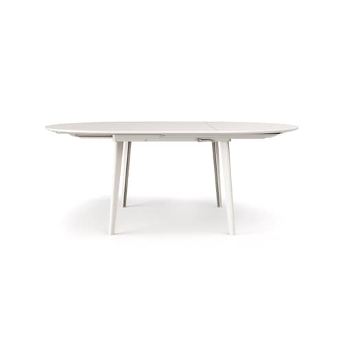 Table ronde Plus4 métal blanc / L 138-198 cm - 6 à 10 personnes - Emu - Blanc mat - Acier verni