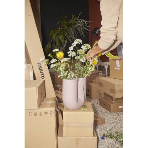 Kink Vase ceramic pink / Ceramic - Muuto - Lilac - Ceramic