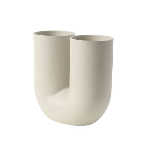 Vase Kink céramique beige / Earnest Studio, 2018 - Muuto - Sable - Céramique