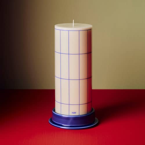 Column Candle stick ceramic blue / For block candles - Ø 11 cm - Hay - Blue - Earthenware