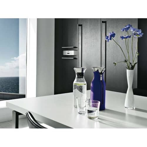 Carafe Stoppe-goutte métal verre transparent 1L / Sans fourreau - Eva Trio - Transparent - Acier inoxydable, Silicone, Verre