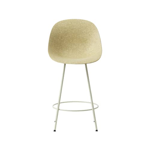 Chaise de bar Mat / H 65 cm - Chanvre - Normann Copenhagen - Chanvre (clair) / Pieds crème - Acier thermolaqué, Chanvre