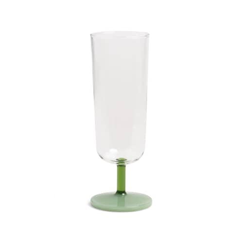 Mingle Champagne glass glass green / Set of 2 - & klevering - Green - Glass