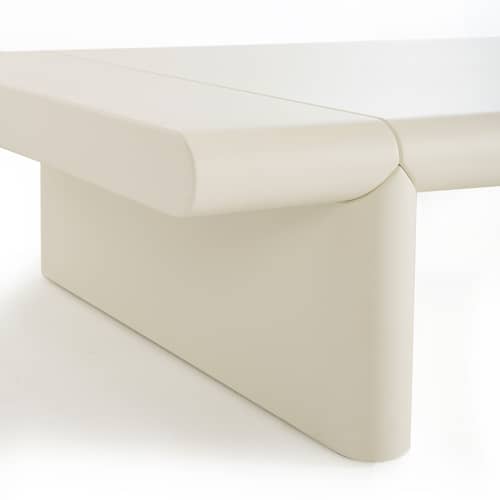 Zavolo 790 Coffee table wood white / 84 x 120 cm - Zanotta - Talc - Lacquered MDF