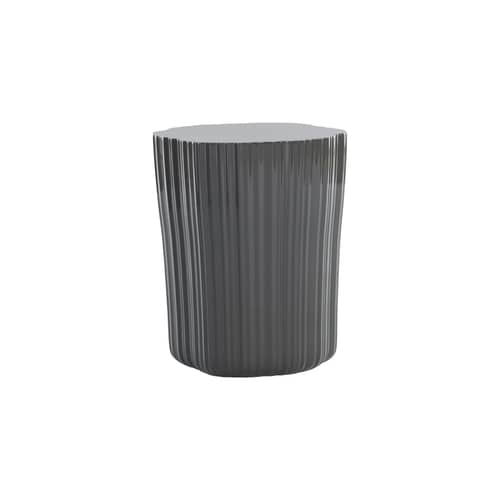 Corteza End table plastic material grey / 36 x 38 x H 48 cm - Kartell - Charcoal grey - Recycle polyethylene