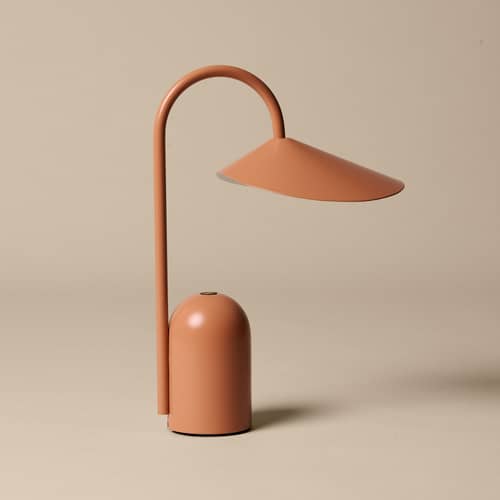 Lampe sans fil rechargeable Arum LED - Ferm Living - Sienne - Aluminium, Fer