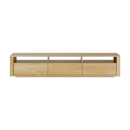 Mobile TV Shadow legno naturale / L 210 x P 46 x H 42 cm - 3 cassetti - Ethnicraft - Rovere - Massello di quercia oliato