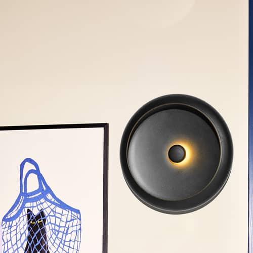 Applique d\'extérieur Oloha Large / Lampe sans fil - Ø 37,5 cm - Fatboy - Noir - ABS, Aluminium thermolaqué, Silicone