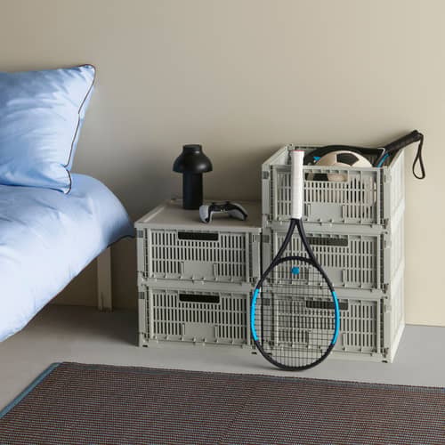 Panier Colour Crate plastique gris Large Square / 42 x 42 cm - Recyclé / Seconde vie - Hay - Charbon - Polypropylène recyclé