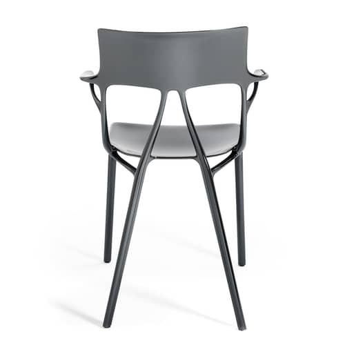 Sessel A.I plastikmaterial silber metall metallisiert / Von künstlicher Intelligenz entworfen - 100% recycelt - Kartell - Titan - Recyceltes thermoplast. Technopolymer