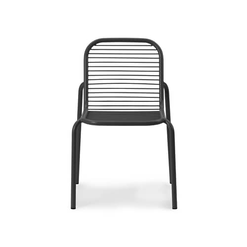 Stapelbarer Stuhl Vig metall schwarz - Normann Copenhagen - Schwarz - thermolackierter Stahl