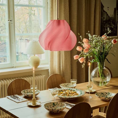 Suspension Soft Serve 03 rose / Ø 37 x H 30 cm - CRÈME ATELIER - Sorbet pêche - PLA recyclé