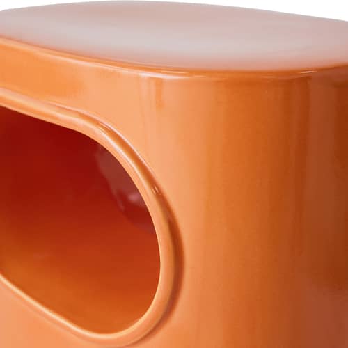 Table d\'appoint Space céramique orange / 36 x 26 x H 39 cm - HK LIVING - Orange - Céramique émaillée
