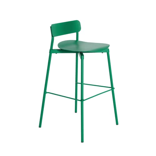 Tabouret haut empilable Fromme / H 75 cm - Aluminium - Petite Friture - Vert menthe - Aluminium