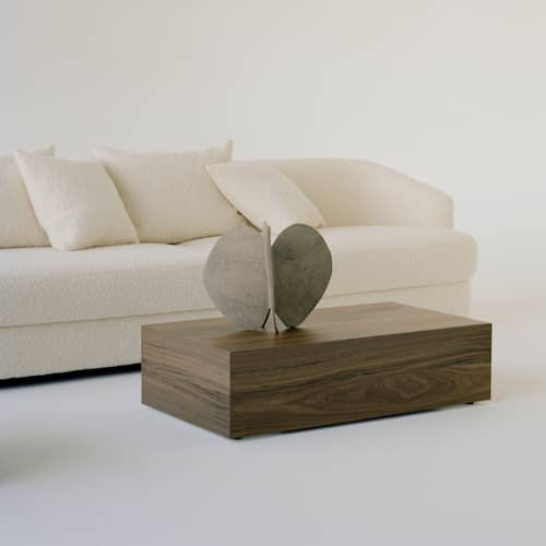 Tavolino Mass High legno marrone / 103 x 60 x H 27 cm - NEW WORKS - 103 x 60 x H 27 cm / Noce - Impiallacciatura in noce