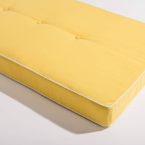 Transat inclinable à roulettes Al Fresco métal / Matelas inclus - Tablette latérale pivotante - BUSINESS & PLEASURE - Coussin Riviera Mimosa (jaune) - Acier, Mousse, Tissu outdoor Pleasuretex®