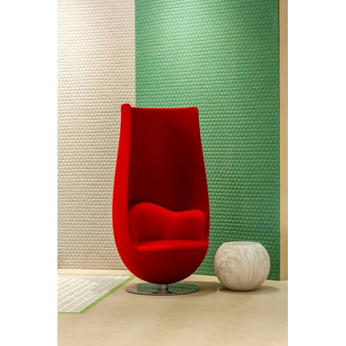 Drehsessel Tulip textil rot / Marcel Wanders, 2010 - H 163 cm - Cappellini - Rot - Furnier, Glasfaser, Harz, Polyurethan-Schaum, Stahl