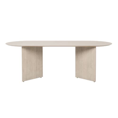  Accessory natural wood oval / For Mingle Large trestles - 220 x 90 cm - Ferm Living - Light wood - MDF veneer oak