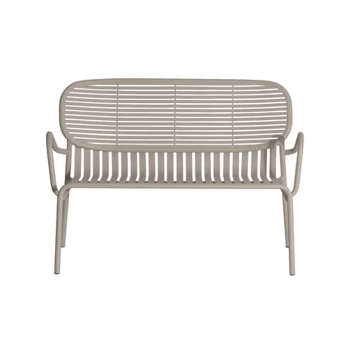 Banquette Week-end métal beige / Aluminium - L 114 cm - Petite Friture - Dune - Aluminium