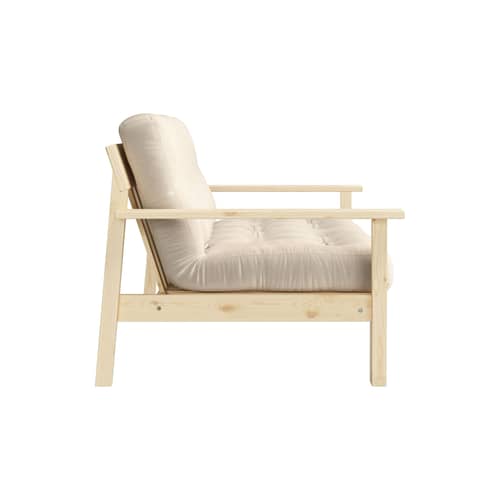Canapé convertible Unwind / L 218 cm - KARUP DESIGN - Beige 747 / Pin clair - Fibres recyclées mélangées, Mousse, Pin massif certifié FSC, Tissu