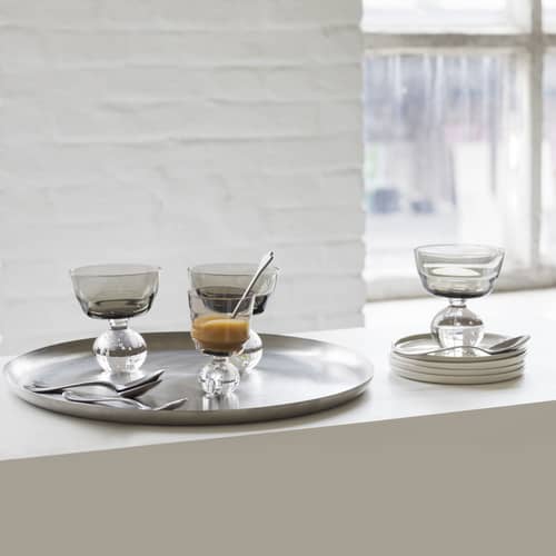 Coupe à champagne Eternal Snow M / Set de 6 - Ø 9,2 x H 10 cm - Serax - Gris - Verre soufflé