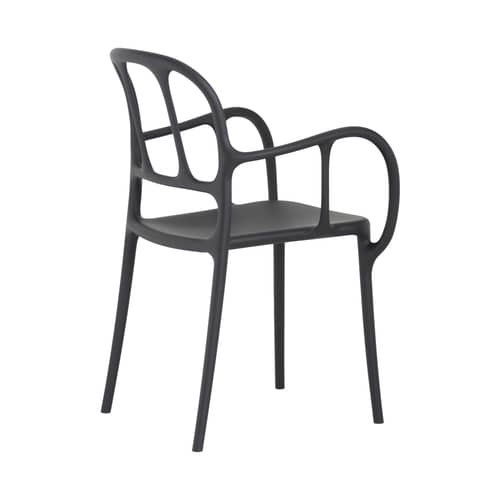 Fauteuil empilable Milà plastique noir / Jaime Hayón, 2016 - Magis - Noir - Polypropylène