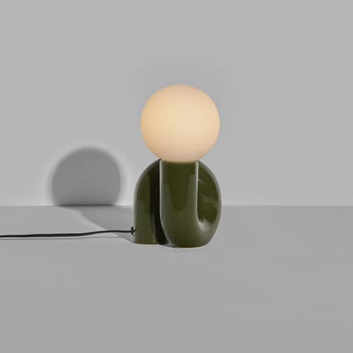 Lampada da tavolo Neotenic Petite ceramica verde / L 18 x H 26 cm - Petite Friture - Verde - Ceramica smaltata, Vetro soffiato a bocca