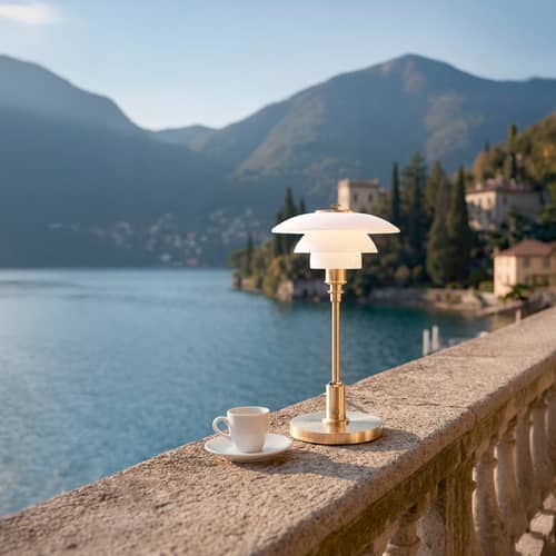 Lampada senza fili ricaricabile PH 1/1 metallo vetro oro / LED - Louis Poulsen - Ottone / Bianco - Ottone, Vetro soffiato a bocca