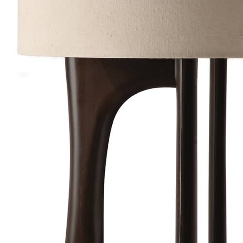 Lampe de table Flow tissu beige / H 53 cm - Ethnicraft - Tissu beige / Acajou foncé - Acajou massif, Tissu