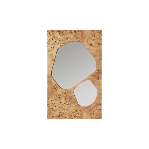 Miroir mural Folia Medium bois naturel / L 50 x H 82 cm - Ferm Living - Naturel - Placage de ronce de peuplier certifié FSC