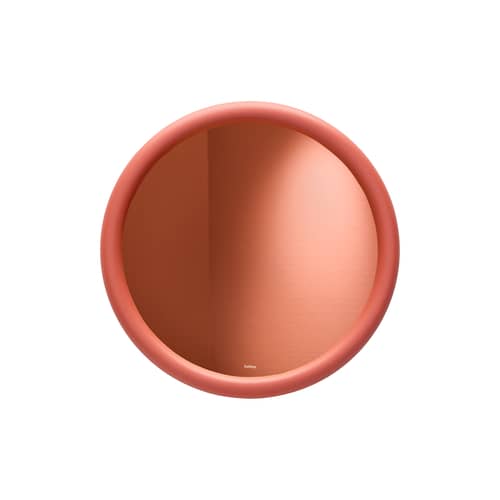 Miroir mural Mirage orange Halo / Verre coloré - Ø 60 cm - Fatboy - Argile rustique - Polyuréthane, Verre coloré