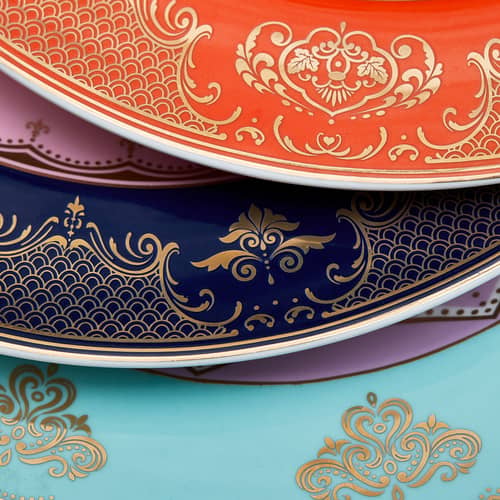 Piatto Grandpa ceramica multicolore / Ø 27 cm - Set di 4 - Pols Potten - Multicolore - Porcellana