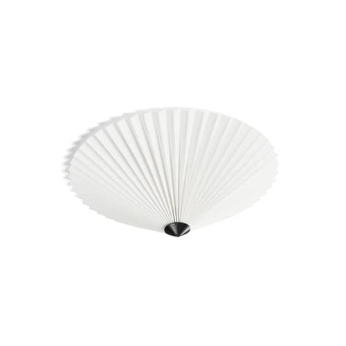 Applique Matin Flush Mount tissu blanc / Plafonnier - Small / Ø 38 cm - Hay - Blanc - Acier peint, Coton plissé
