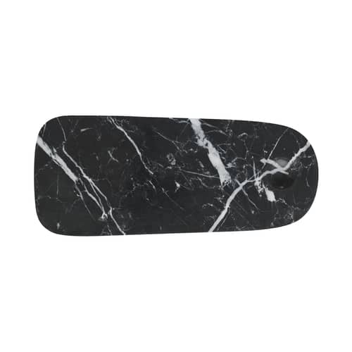Planche à découper Pebble Small marbre noir / Plateau fromages - Marbre - Normann Copenhagen - 12 x 30 cm / Noir - Marbre poli