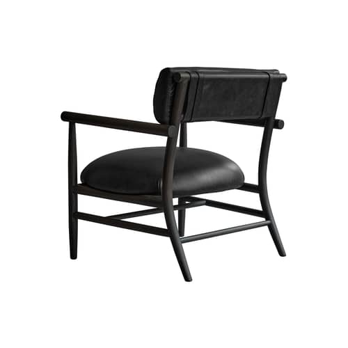 Poltrona lounge Nama pelle legno nero - 101 COPENHAGEN - Nero (pelle anilina) / Quercia nera - Espanso, Pelle anilina, Rovere massello