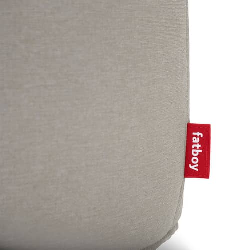 Pouf d\'extérieur Point Outdoor   / Tissu Olefin - Ø 50 cm - Fatboy - Gris-taupe -  Micro-billes EPS, Tissu oléfine
