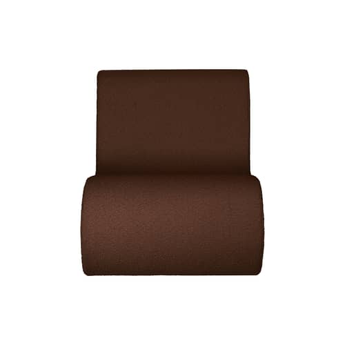 Poltroncina Rouli tessuto marrone / Divano da giardino modulare - Ferm Living - Castagna (ricci puri) - Schiuma PU ad alta resilienza, Tessuto bouclé outdoor