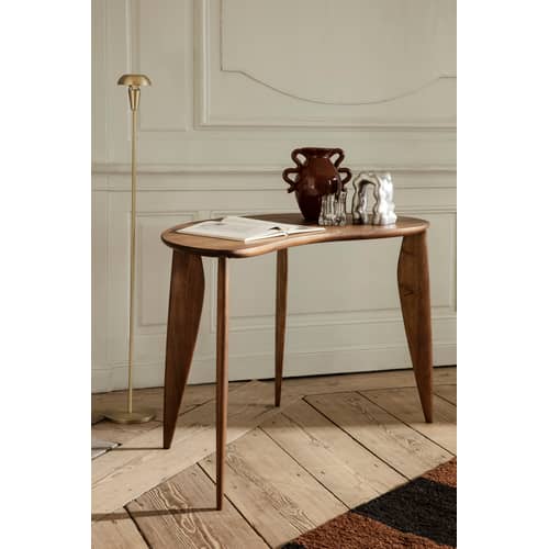 Schreibtisch Feve holz natur / 117 x 60 cm - Nussbaum - Ferm Living - Nussbaum - Nussbaum massiv FSC
