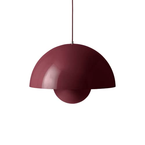 Suspension Flowerpot Big VP2 métal prune / Ø 50 cm - Verner Panton, 1968 - &tradition - Prune foncé - Aluminium laqué