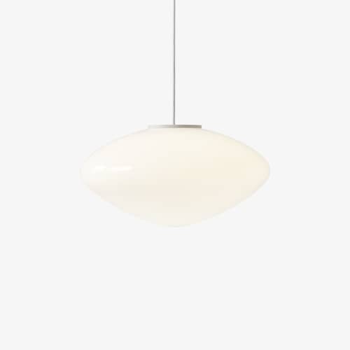 Suspension Mist AP16 verre blanc / Ø 37 x H 20 cm - &tradition - Ø 37 / Blanc - Verre soufflé bouche